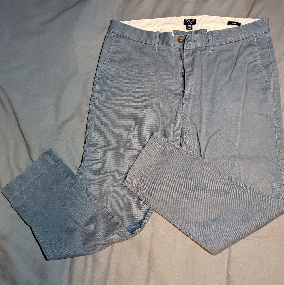 J Crew 33x30 slim flex chinos, blue